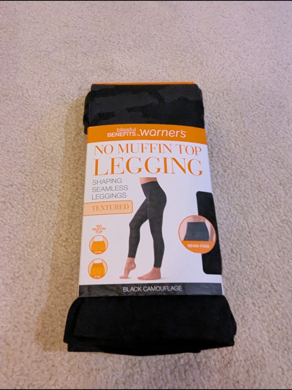 Nwt Warner's No Muffin Top Legging - Black Camouflage L/XL